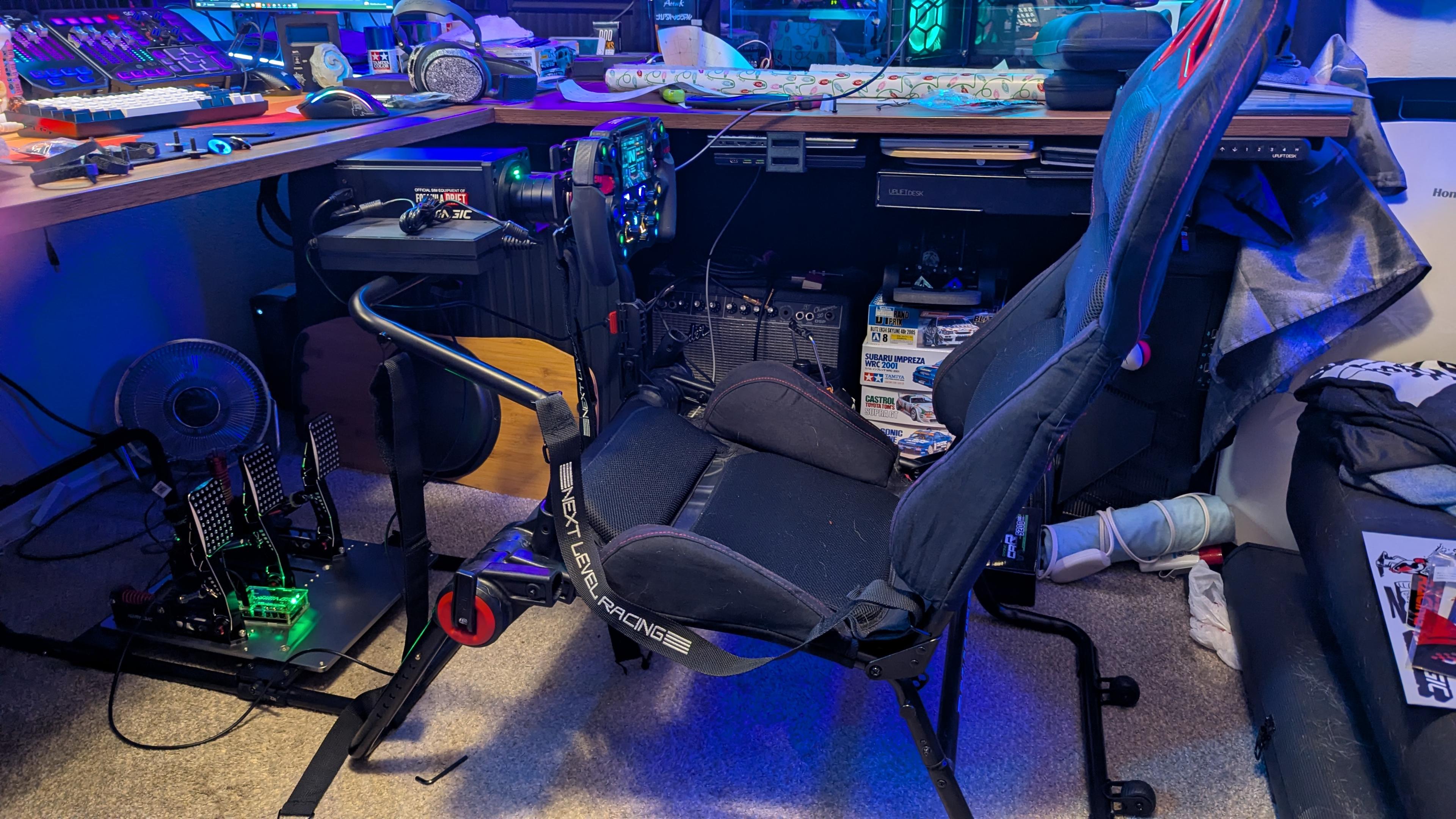 Currently limited in space. This foldable rig allows me to semi-easily set up at my desk to race. Looking to go to a full rig once space allows.